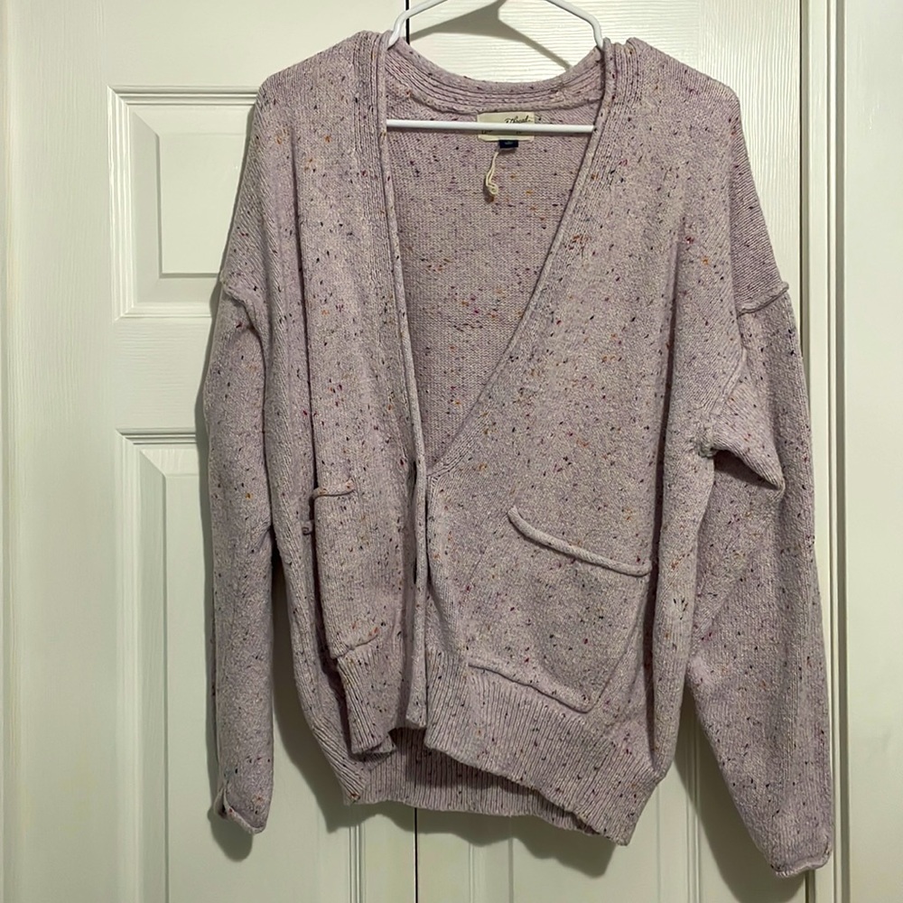 Women’s M Lavender Speckeled Cardigan